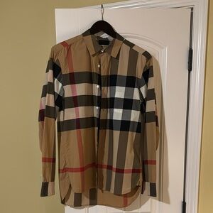 Burberry Check Cotton Shirt Size M